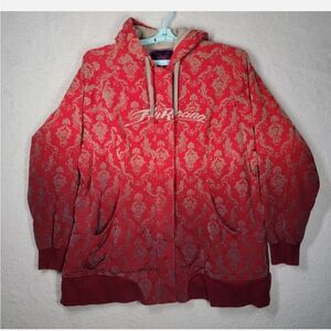 FLY RACING RED OMBRE RACING HOODIE WOMENS LARGE